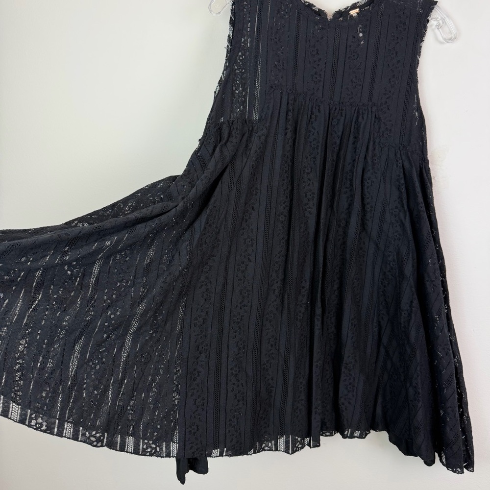 Free People Tu Es La Lace Babydoll Mini Dress in Black Size M - Picture 8 of 16